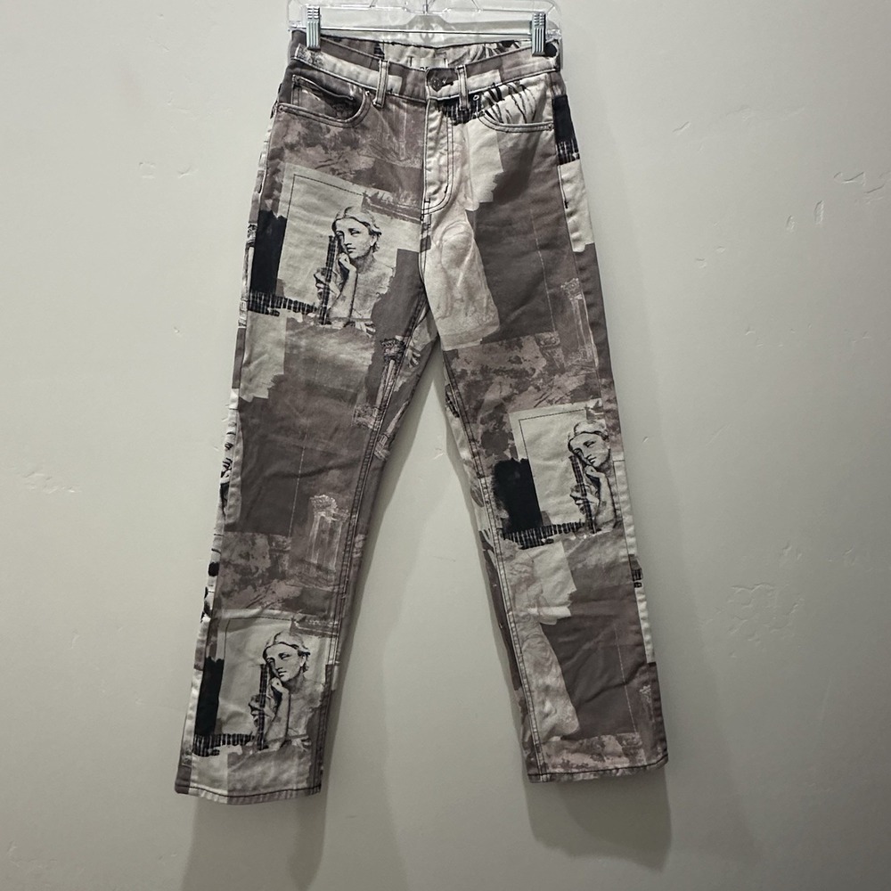 BDG‎ Urban Outfitters Cowboy Gray Statue Patchwork Print Jeans Womens Size 26/4